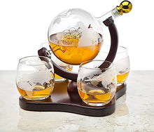 Load image into Gallery viewer, Globe Whiskey Decanter Set
