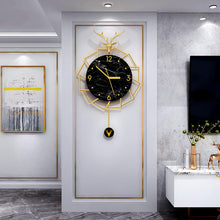 Load image into Gallery viewer, Black &amp; Gold Round Wall Clock
