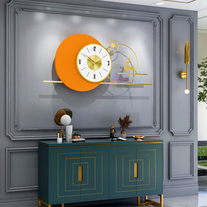 Deer Orange & White Wall Clock