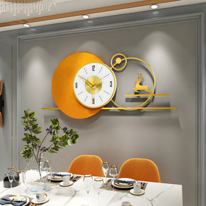 Deer Orange & White Wall Clock