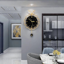 Load image into Gallery viewer, Black &amp; Gold Round Wall Clock
