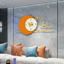 Load image into Gallery viewer, Deer Orange &amp; White Wall Clock
