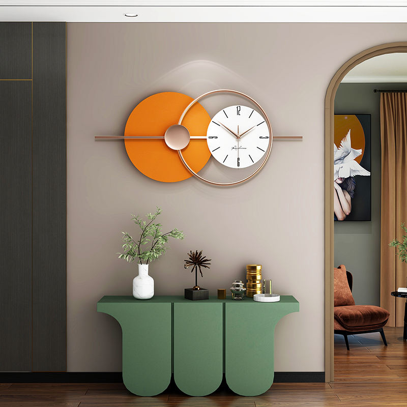 Orange & White Wall Clock