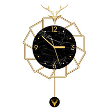 Load image into Gallery viewer, Black &amp; Gold Round Wall Clock
