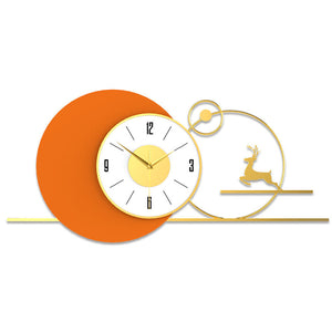 Deer Orange & White Wall Clock