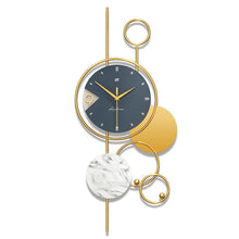 Load image into Gallery viewer, Round Blue &amp; Gold Wall Clock
