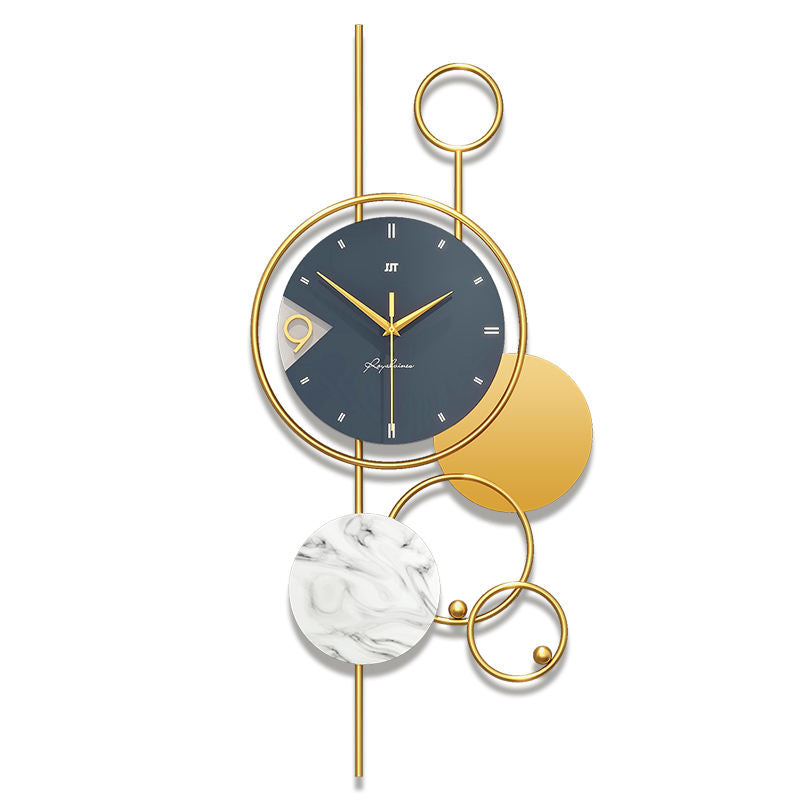 Round Blue & Gold Wall Clock