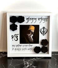 Load image into Gallery viewer, Waheguru Ji Black Flower Shadow Box Style 3
