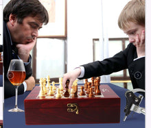 Load image into Gallery viewer, Double Wine Gift Box With Chess No Alcohol Included
