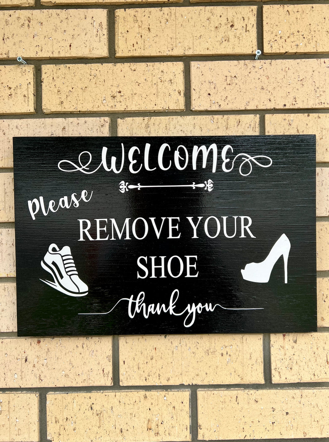Remove Your Shoe Door Sign